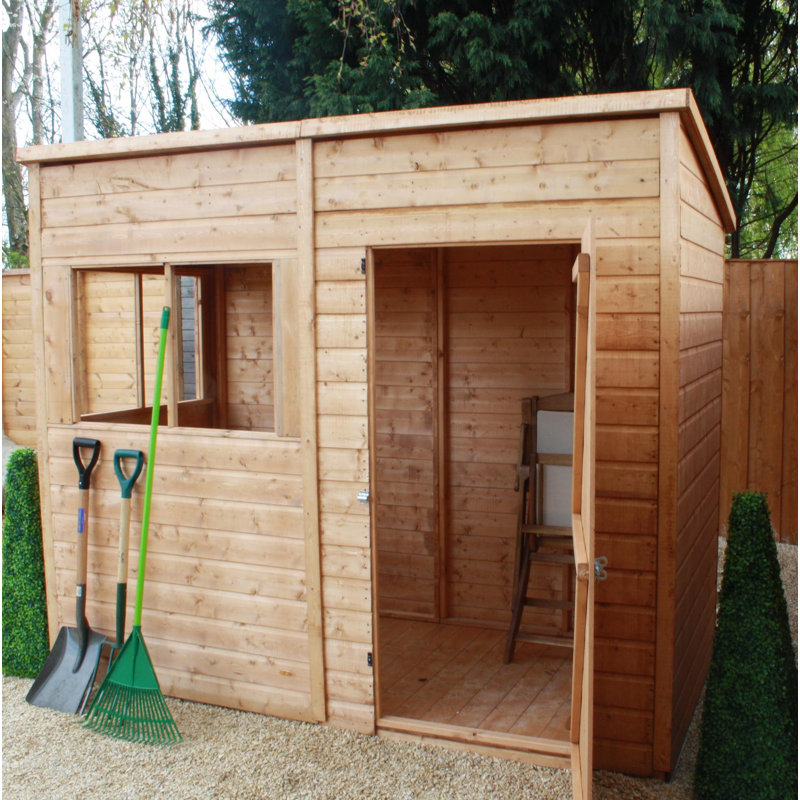 mercia garden products 8 ft. w x 4 ft. d shiplap pent